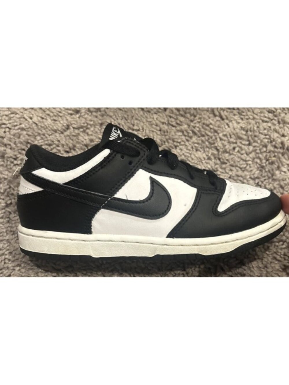 Nice! Nike Dunk Low Panda Kids Size 1Y Black White CW1588-100